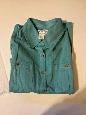 Orvis Light Teal Organic Cotton Shirt